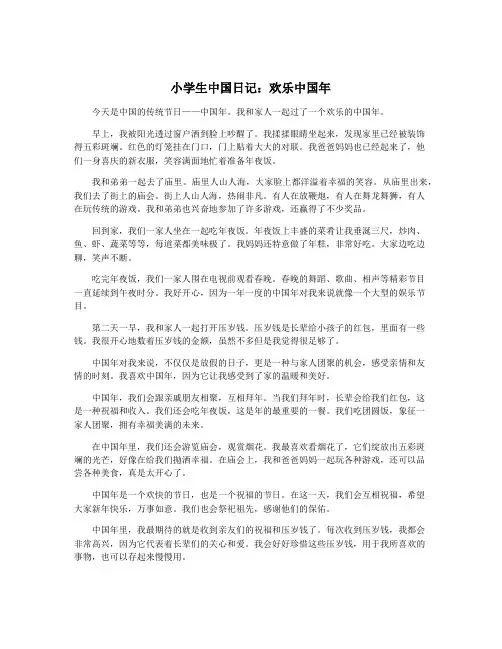 小学生中国日记：欢乐中国年