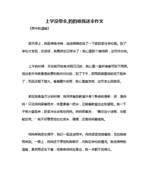 上学没带伞,妈妈给我送伞作文