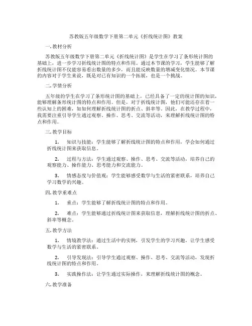 苏教版五年级数学下册第二单元《折线统计图》教案