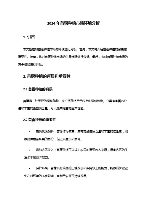 2024年苜蓿种植市场环境分析