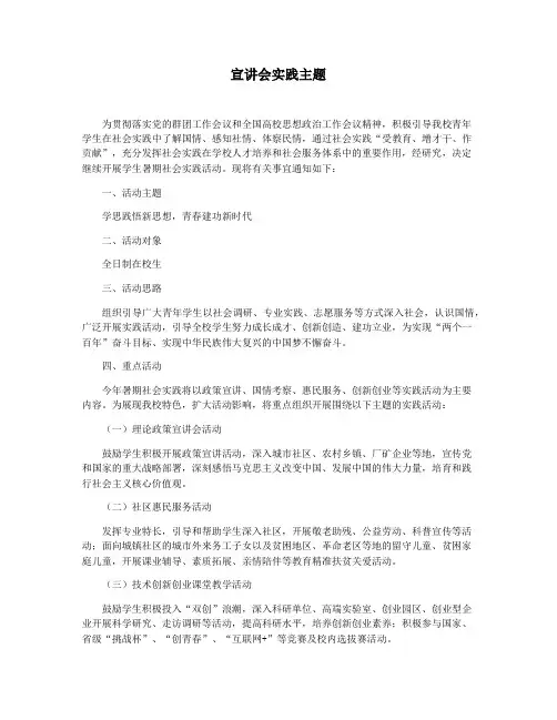 宣讲会实践主题