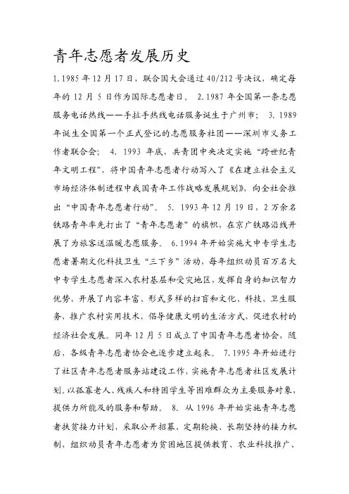 青年志愿者发展历史[教育]