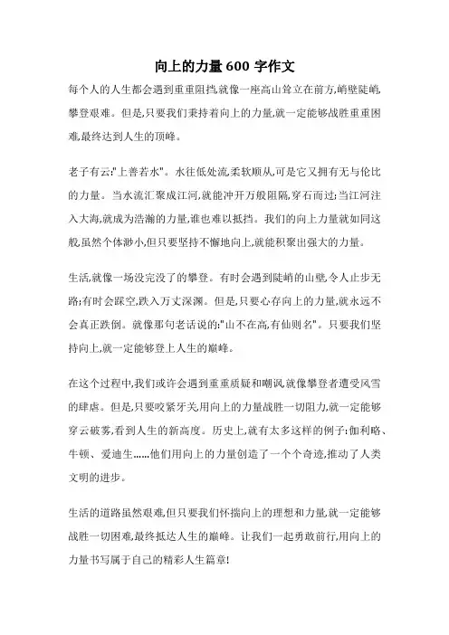 向上的力量600字作文