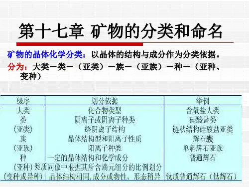 矿物的晶体化学分类