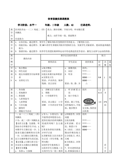队列队形一(两)列变两(四)列