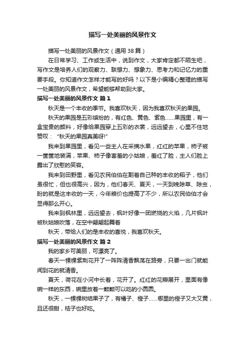 描写一处美丽的风景作文（通用38篇）
