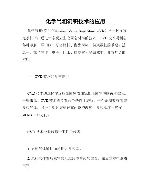 化学气相沉积技术的应用