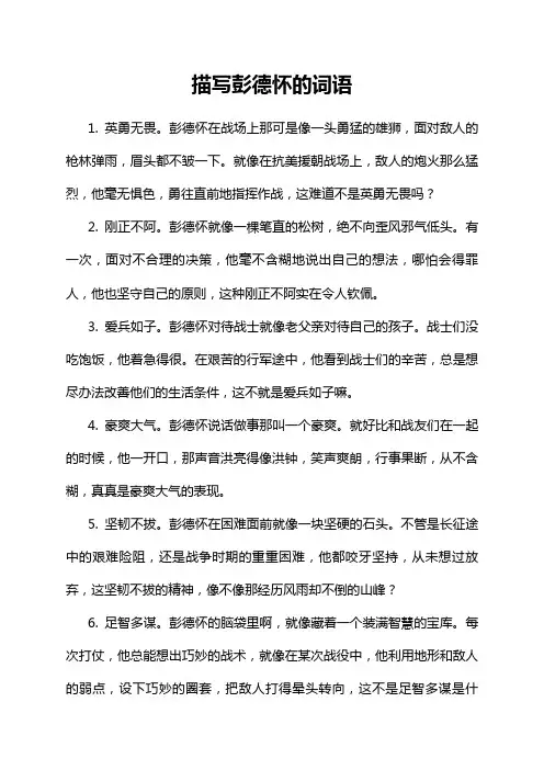 描写彭德怀的词语