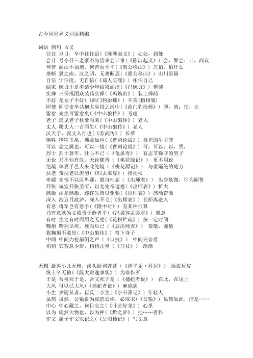 古今同形异义词语精编