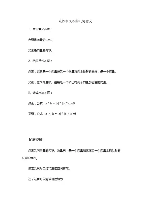点积和叉积的几何意义