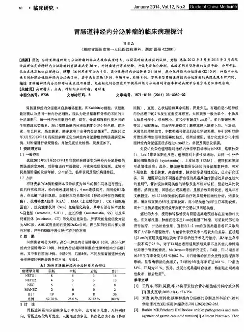 胃肠道神经内分泌肿瘤的临床病理探讨