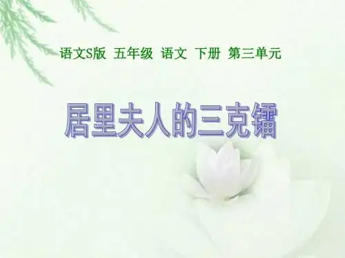 《居里夫人的三克镭》课件