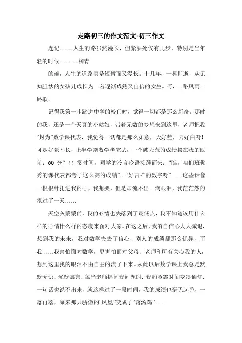 走路初三的作文范文-初三作文.doc