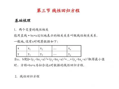 线性回归方程