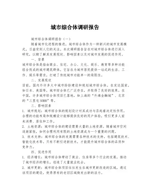 城市综合体调研报告