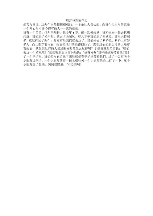 痛苦与喜悦作文
