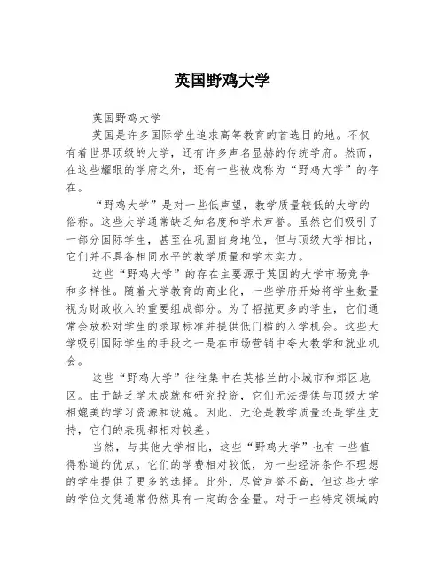 英国野鸡大学