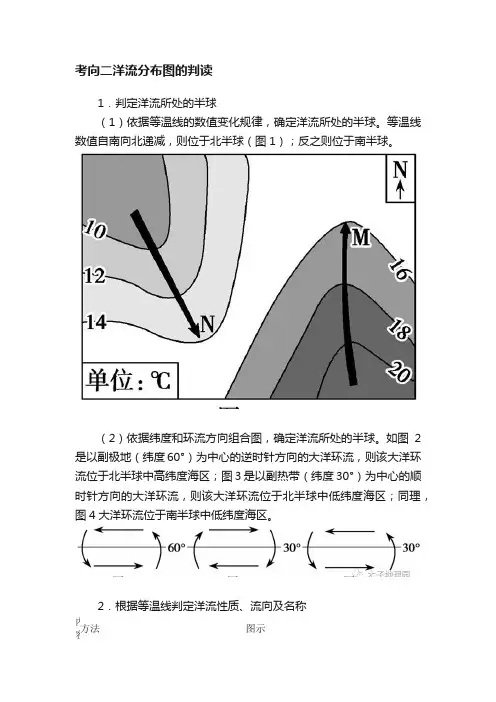 考向二洋流分布图的判读