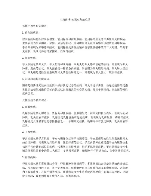生殖外科知识点归纳总结