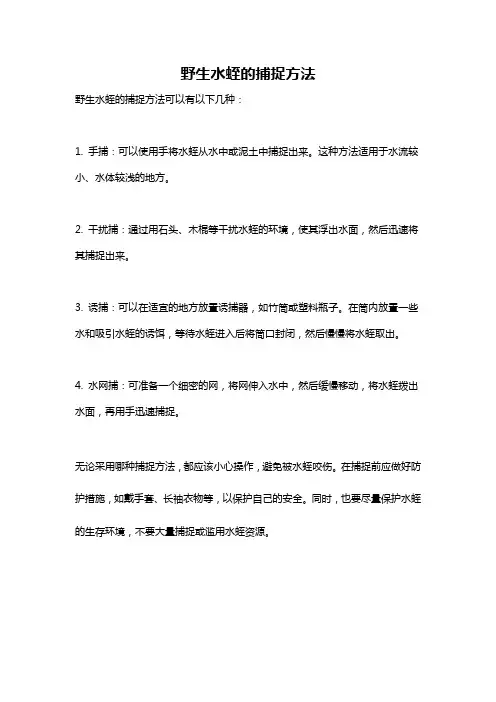 野生水蛭的捕捉方法