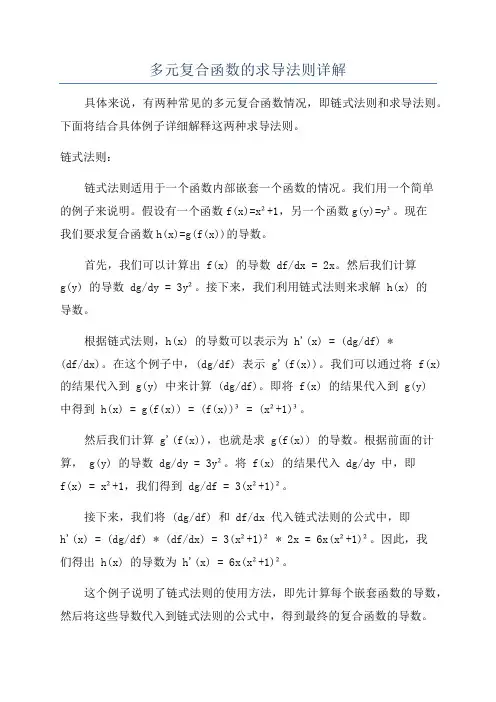 多元复合函数的求导法则详解