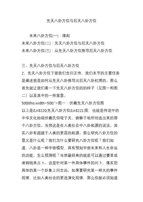 先天八卦方位与后天八卦方位