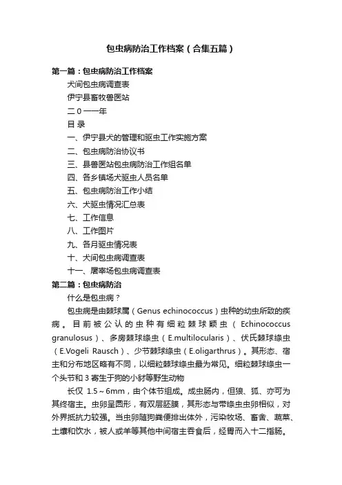 包虫病防治工作档案（合集五篇）