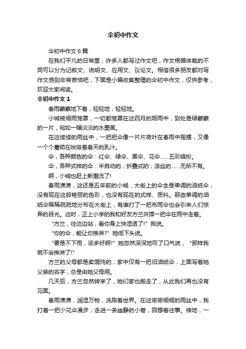 伞初中作文