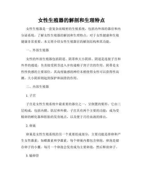 女性生殖器的解剖和生理特点