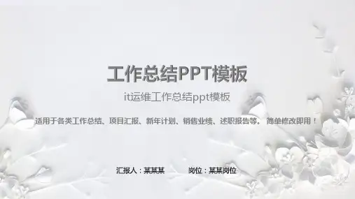 【精品】it运维工作总结ppt模板