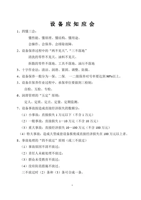 设备应知应会