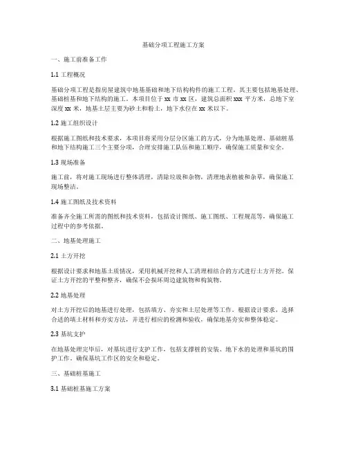 基础分项工程施工方案