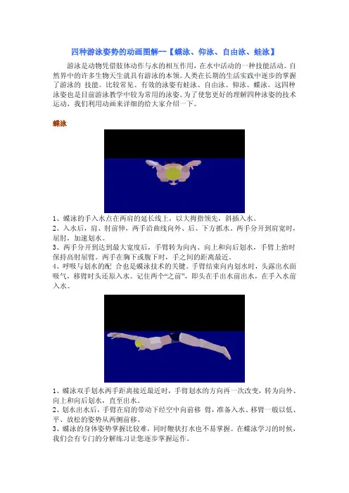 四种游泳姿势的动画图解