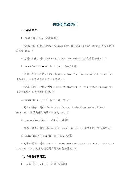传热学英语词汇