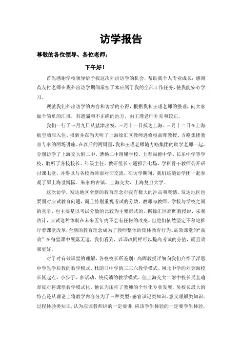 访学报告