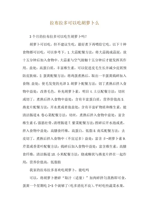 拉布拉多可以吃胡萝卜么