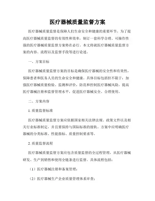 医疗器械质量监督方案