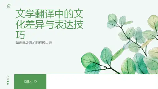 文学翻译中的文化差异与表达技巧