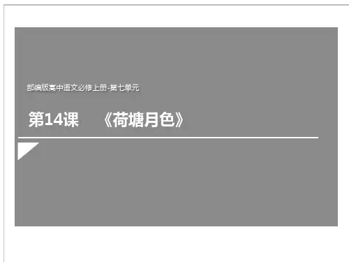 人教版高中语文必修一课件 《荷塘月色》PPT课件