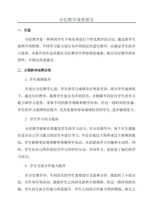分层教学成果报告