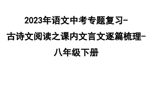2023年语文中考专题复习-古诗文阅读之课内文言文逐篇梳理-八年级下册第7篇 桃花源记