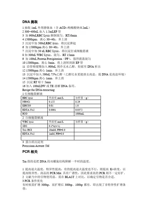 分子生物学-引物设计 基因组提取等