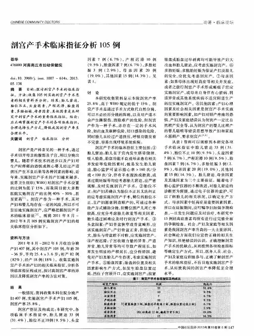 剖宫产手术临床指征分析105例