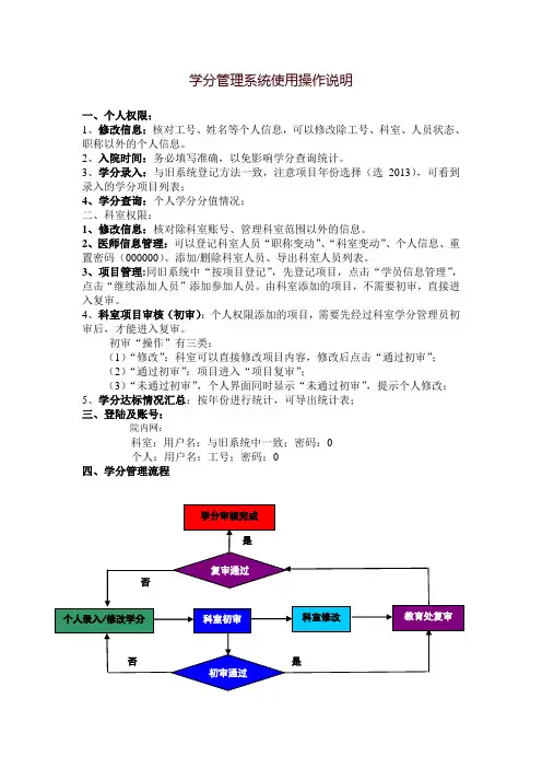 学分管理系统使用操作说明