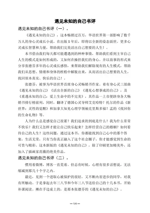 遇见未知的自己书评