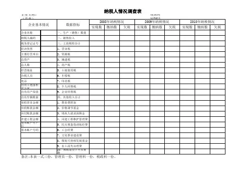 纳税调查表