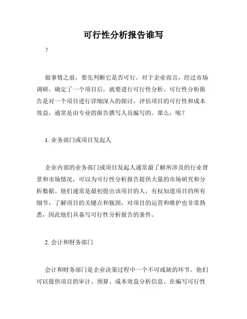 可行性分析报告谁写