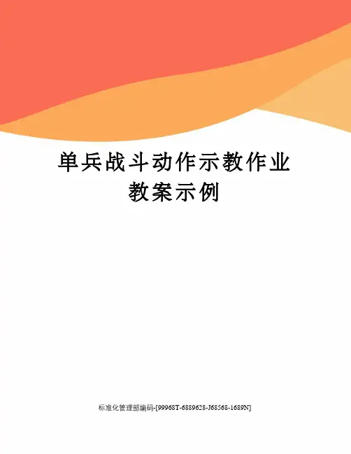单兵战斗动作示教作业教案示例