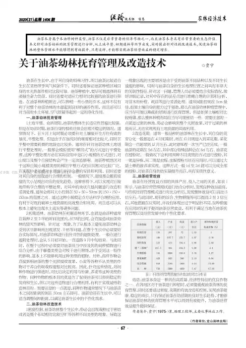 关于油茶幼林抚育管理及改造技术
