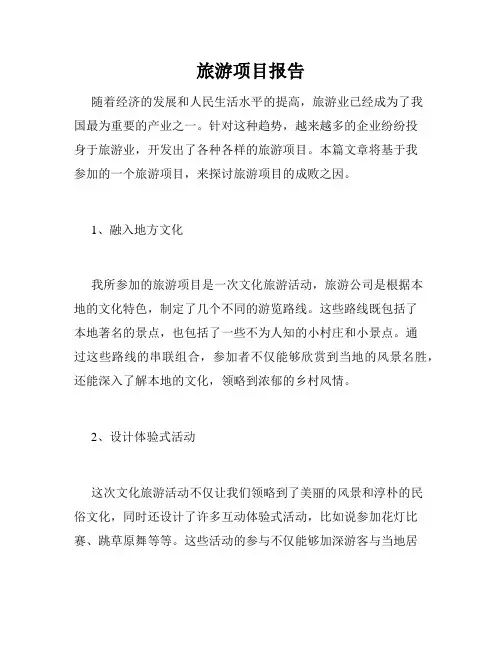 旅游项目报告
